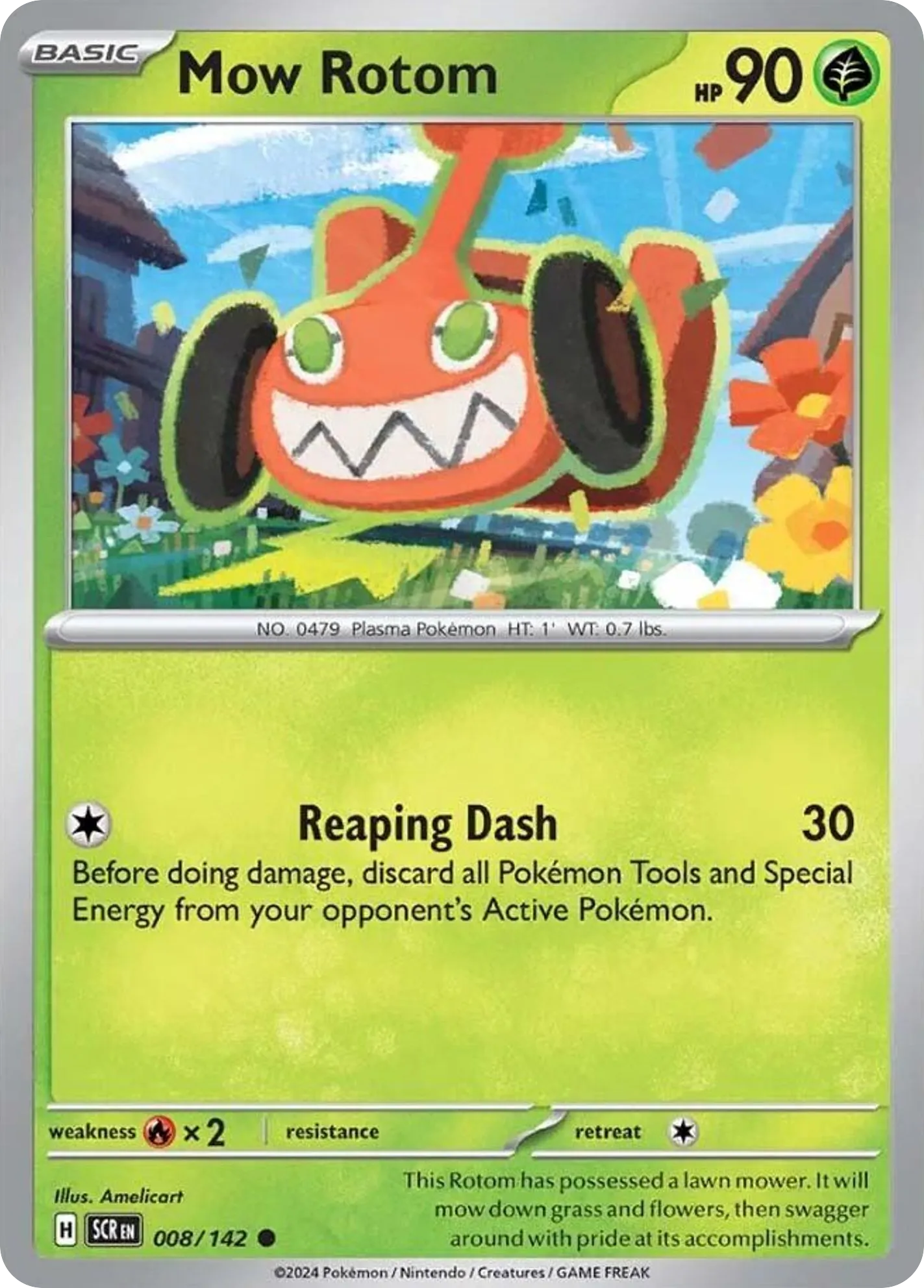 2024 Stellar Crown Mow Rotom Common #008/142 Common card image