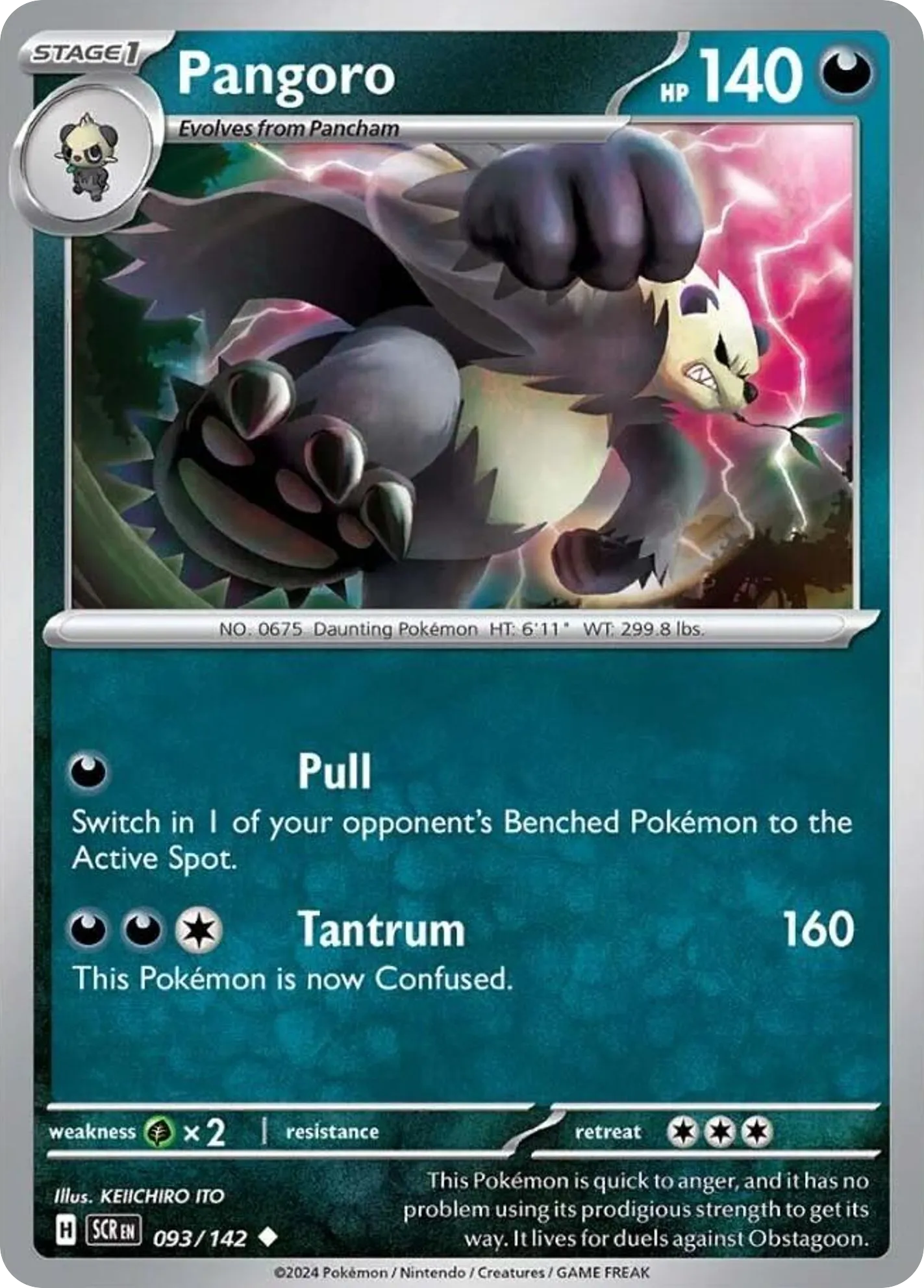 2024 Stellar Crown Pangoro Uncommon #093/142 Uncommon card image