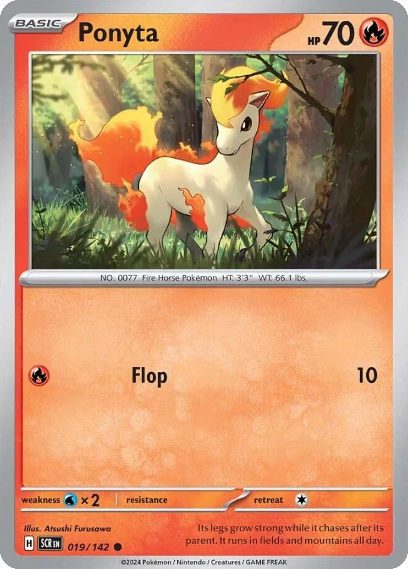 2024 Stellar Crown Ponyta Common #019/142 Common card image