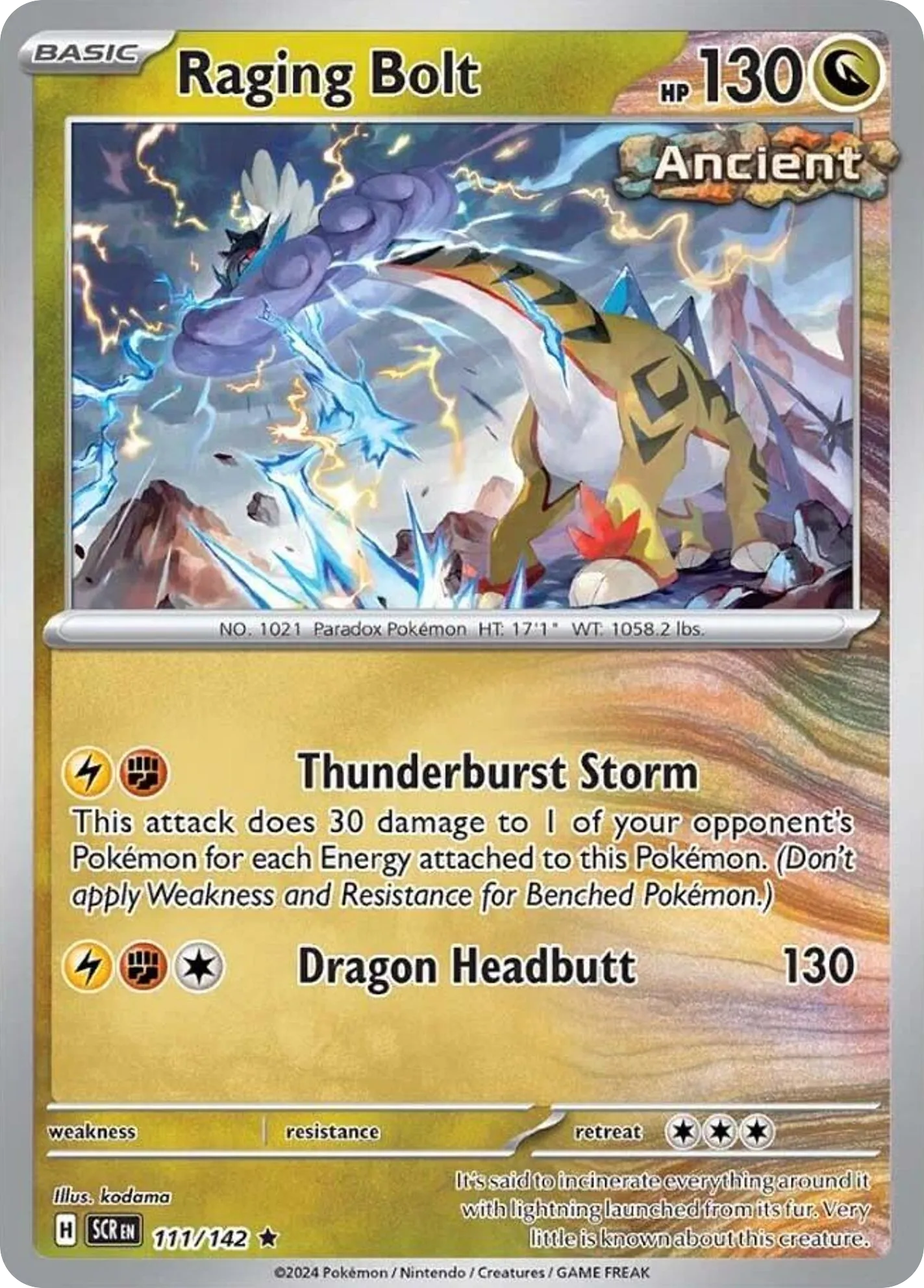2024 Stellar Crown Raging Bolt Rare #111/142 Rare card image