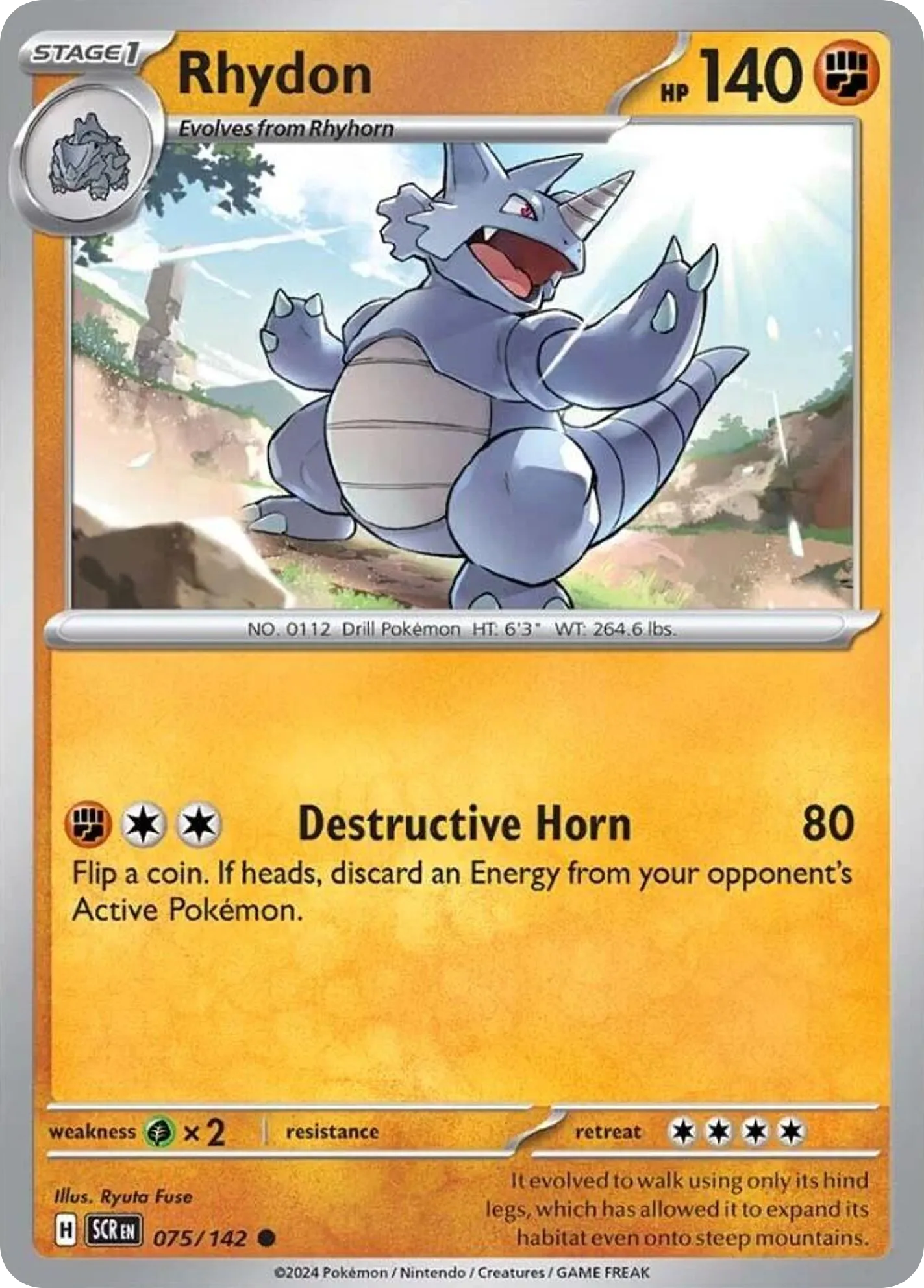 2024 Stellar Crown Rhydon Common #075/142 Common card image