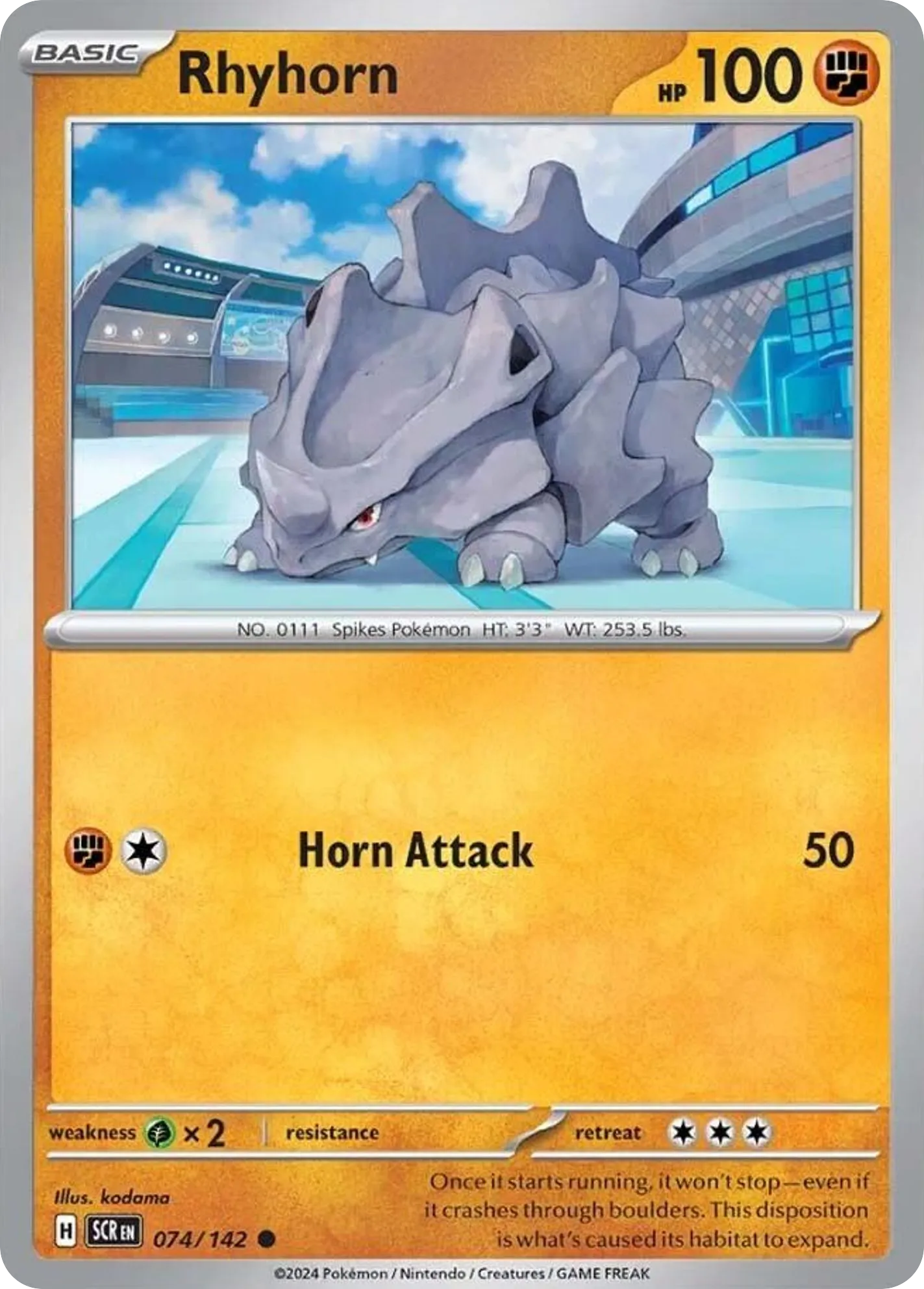 2024 Stellar Crown Rhyhorn #074/142 Common card image