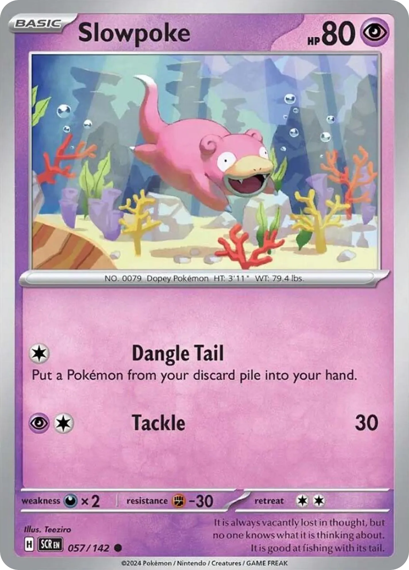 2024 Stellar Crown Slowpoke Common #057/142 Common card image