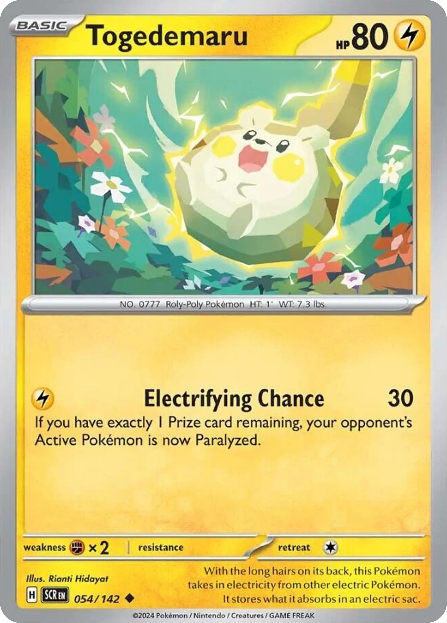 2024 Stellar Crown Togedemaru #054/142 Uncommon card image