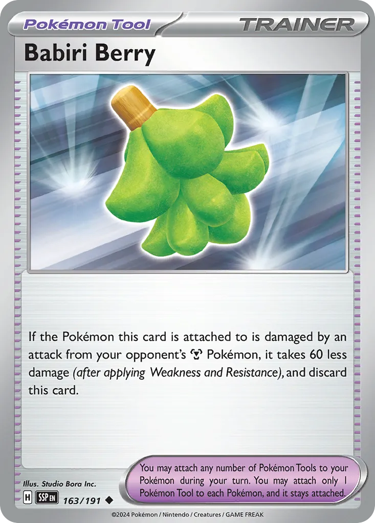 2024 Surging Sparks Babiri Berry #163/191 Uncommon card image