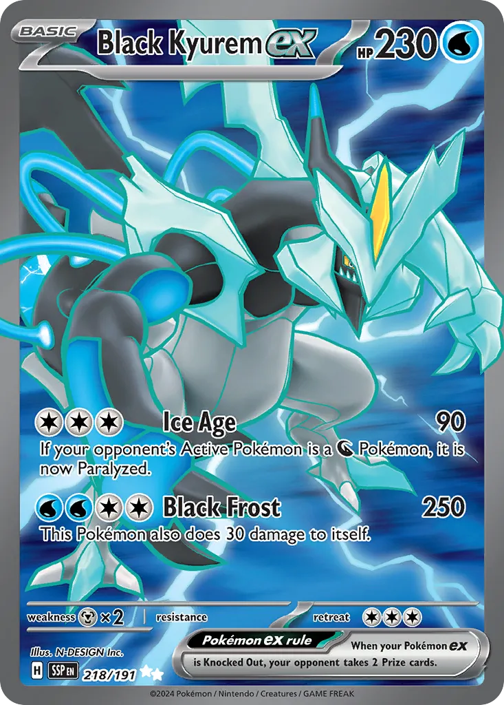 2024 Surging Sparks Black Kyurem ex #048/191 Double Rare card image