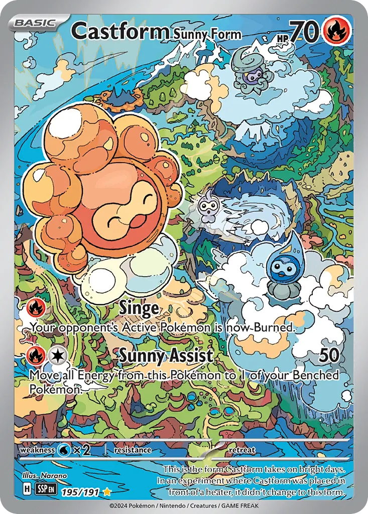 2024 Surging Sparks Castform Sunny Form #020/191 Common card image