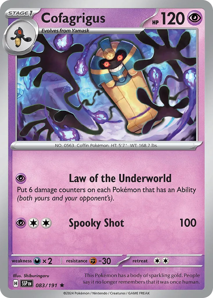 2024 Surging Sparks Cofagrigus #083/191 Rare card image