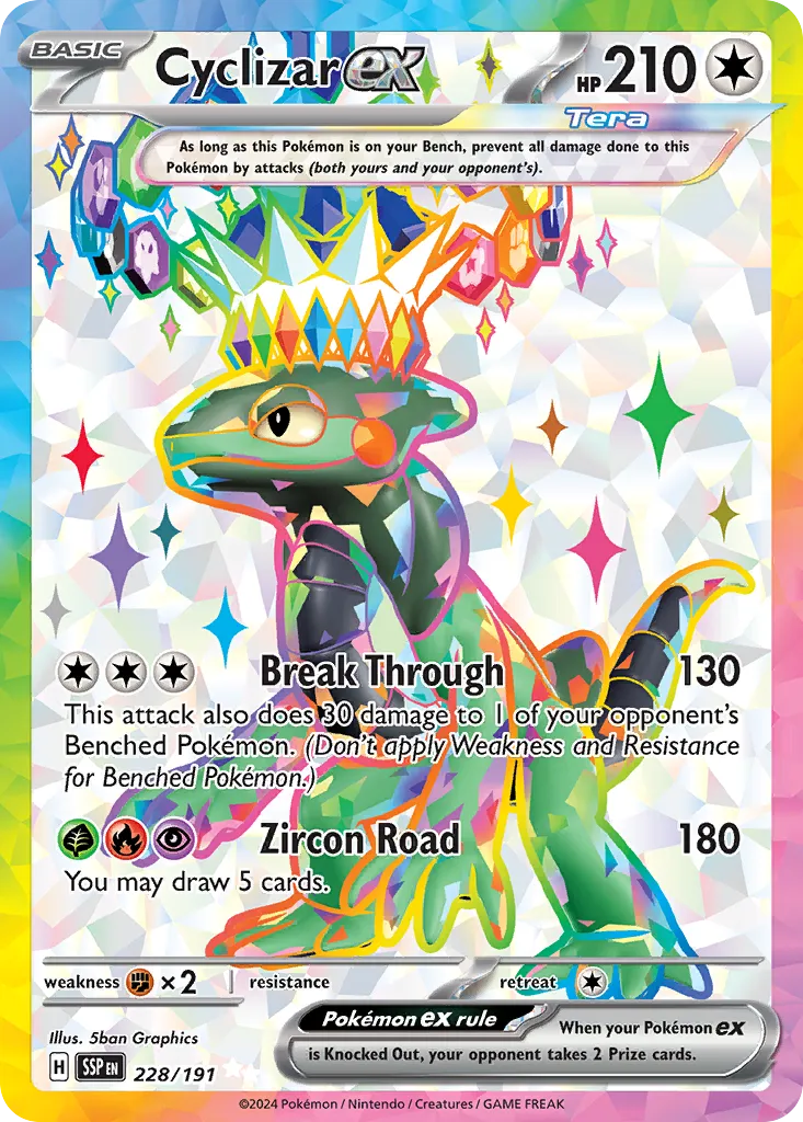2024 Surging Sparks Cyclizar ex #228/191 Ultra Rare card image