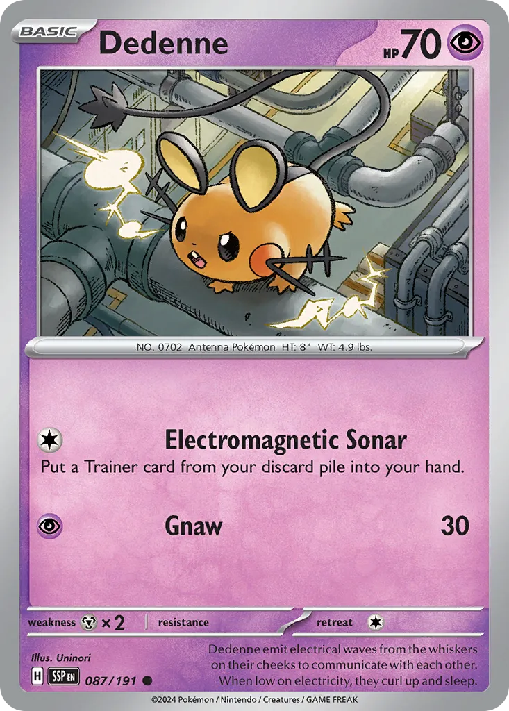 2024 Surging Sparks Dedenne Common #087/191 Common card image