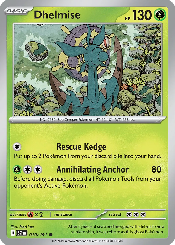 2024 Surging Sparks Dhelmise Common #010/191 Common card image