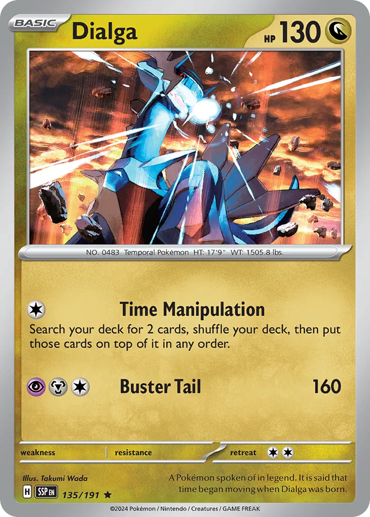 2024 Surging Sparks Dialga #135/191 Rare card image