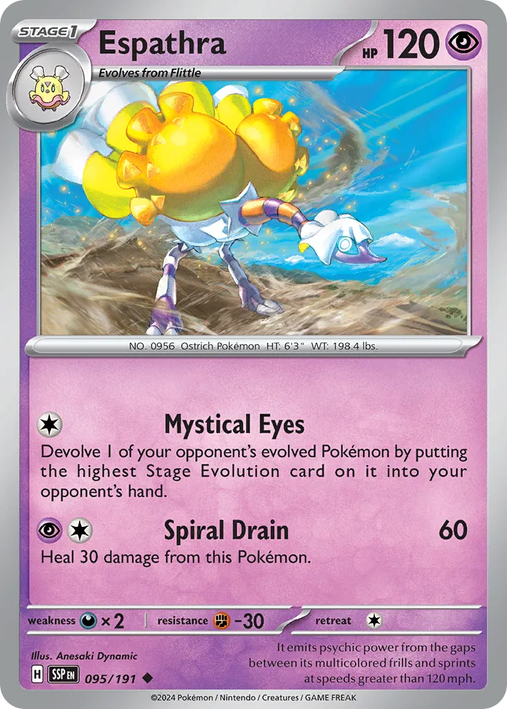 2024 Surging Sparks Espathra Uncommon #095/191 Uncommon card image