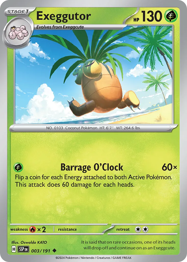 2024 Surging Sparks Exeggutor Uncommon #003/191 Uncommon card image