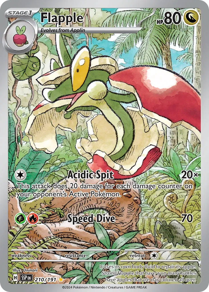 2024 Surging Sparks Flapple #210/191 Illustration Rare card image
