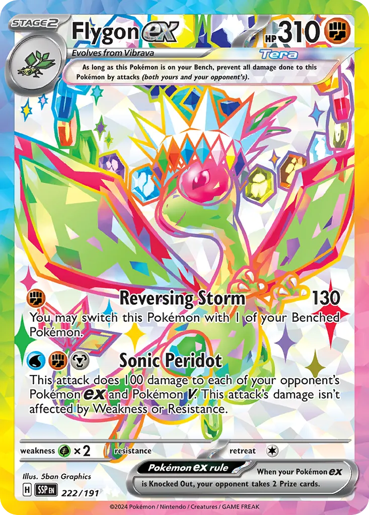 2024 Surging Sparks Flygon ex #222/191 Ultra Rare card image