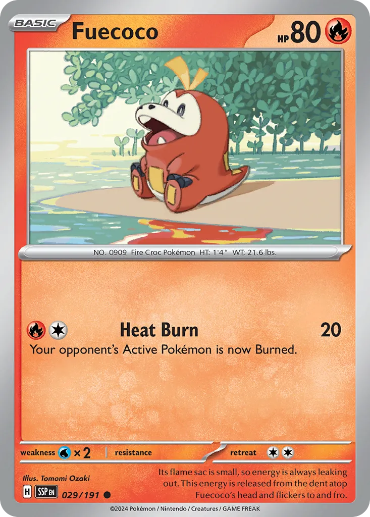 2024 Surging Sparks Fuecoco Common #029/191 Common card image