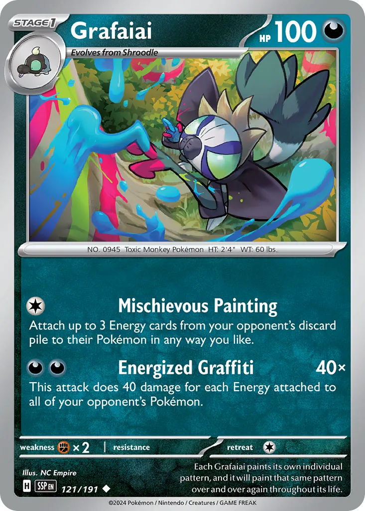 2024 Surging Sparks Grafaiai #121/191 Uncommon card image