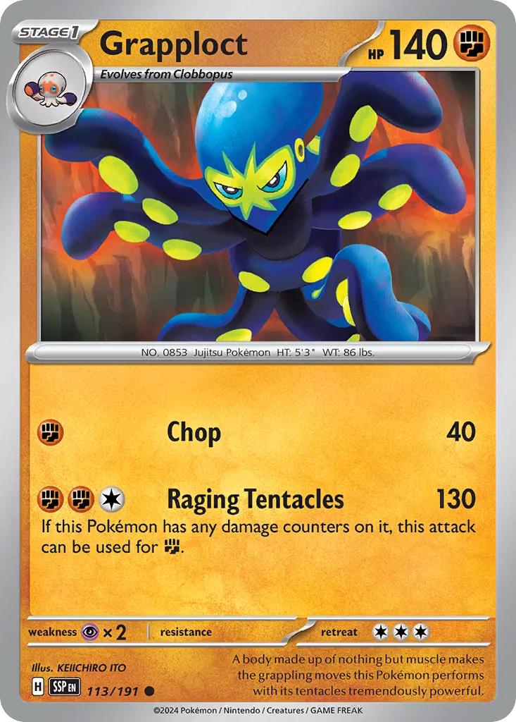 2024 Surging Sparks Grapploct Common #113/191 Common card image