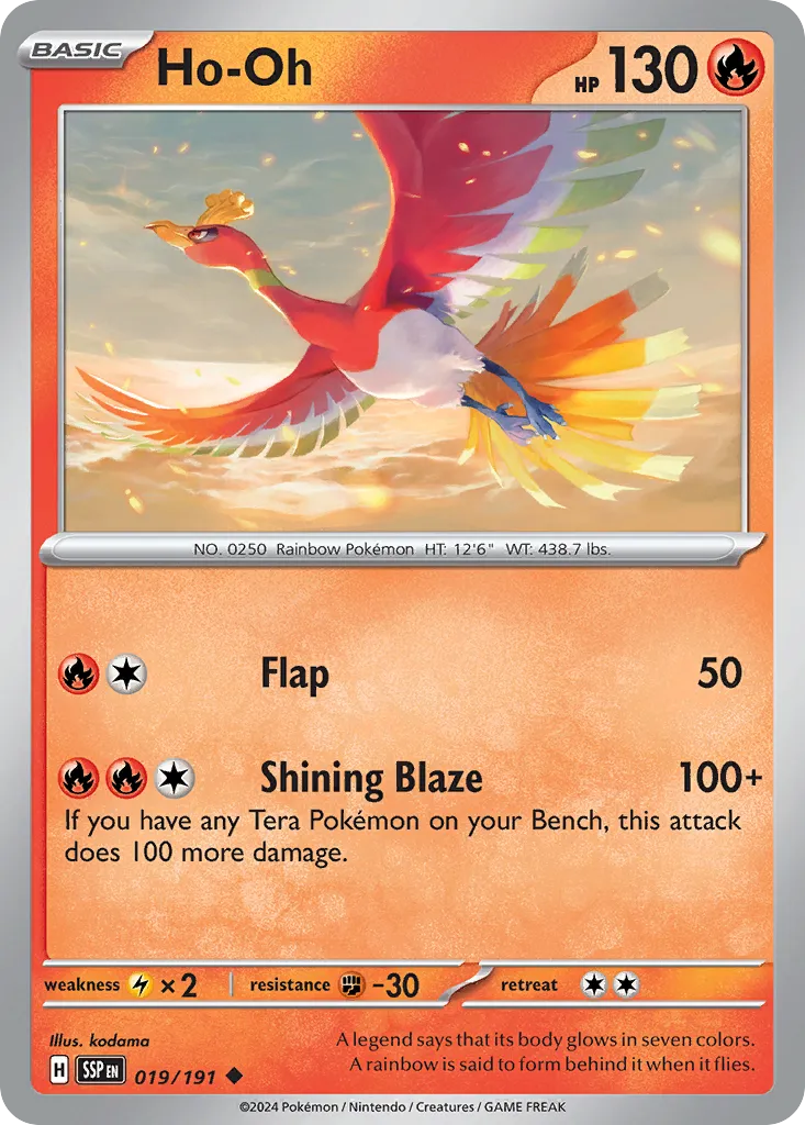 2024 Surging Sparks Ho-Oh #019/191 Uncommon card image