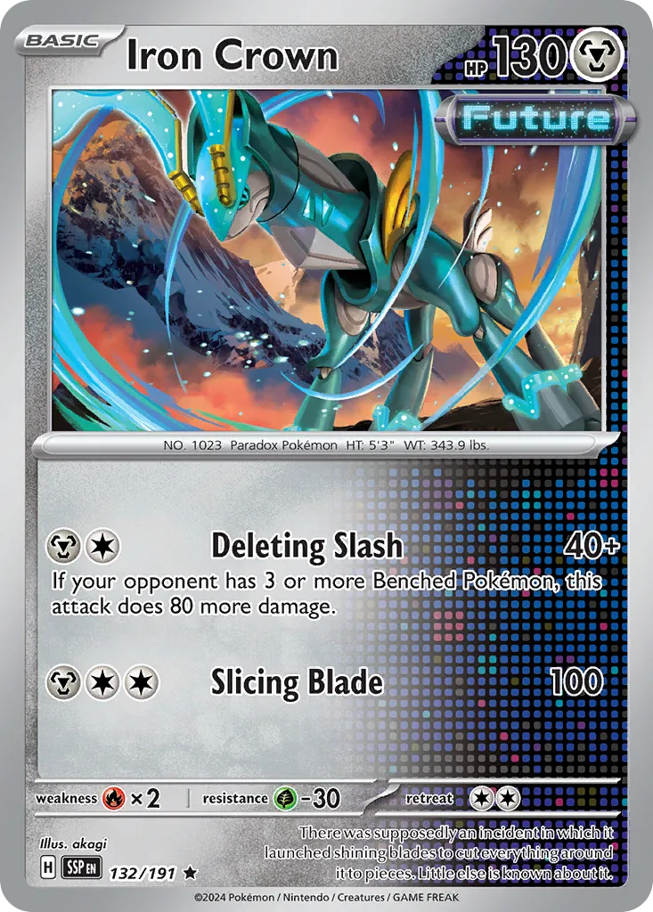 2024 Surging Sparks Iron Crown #132/191 Rare card image