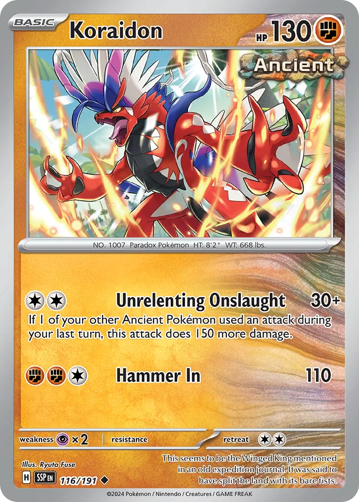 2024 Surging Sparks Koraidon Uncommon #116/191 Uncommon card image