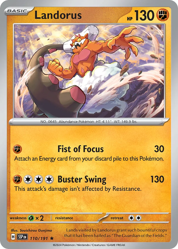 2024 Surging Sparks Landorus #110/191 Rare card image