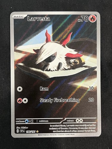 2024 Surging Sparks Larvesta #196/191 Illustration Rare card image