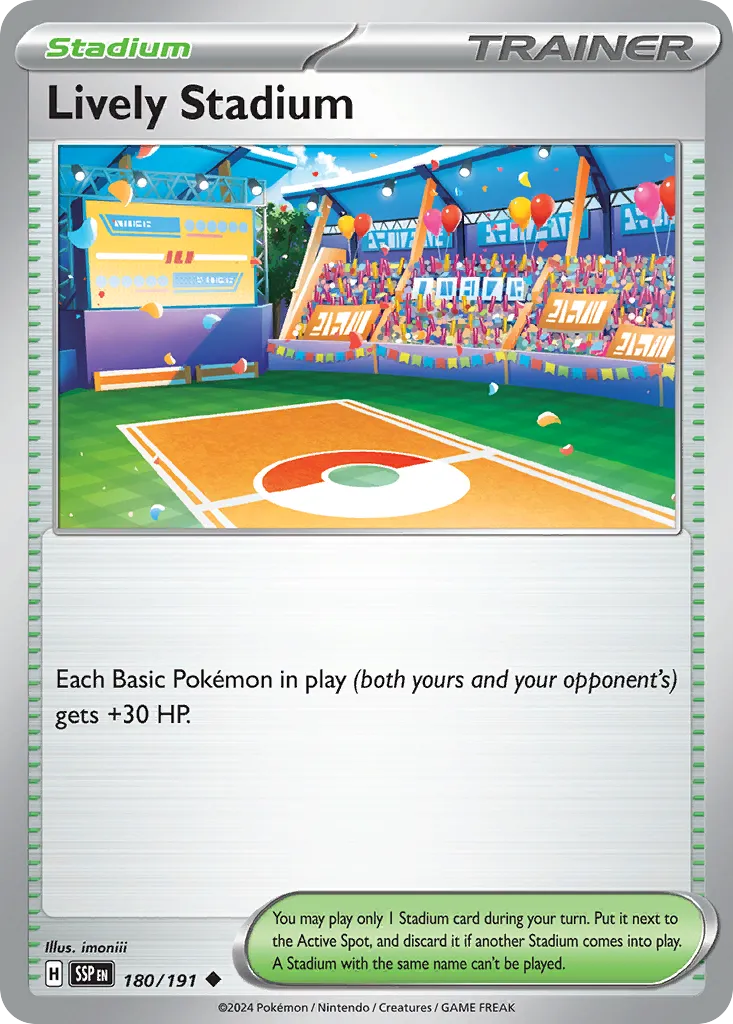 2024 Surging Sparks Lively Stadium #180/191 Uncommon card image