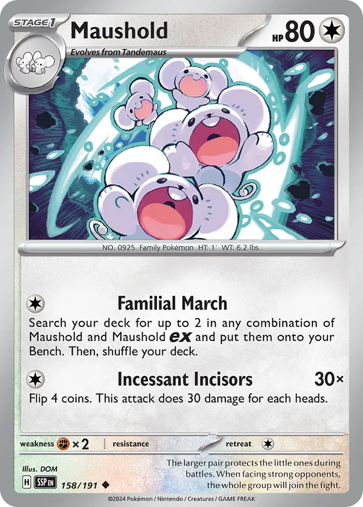 2024 Surging Sparks Maushold Uncommon #158/191 Uncommon card image