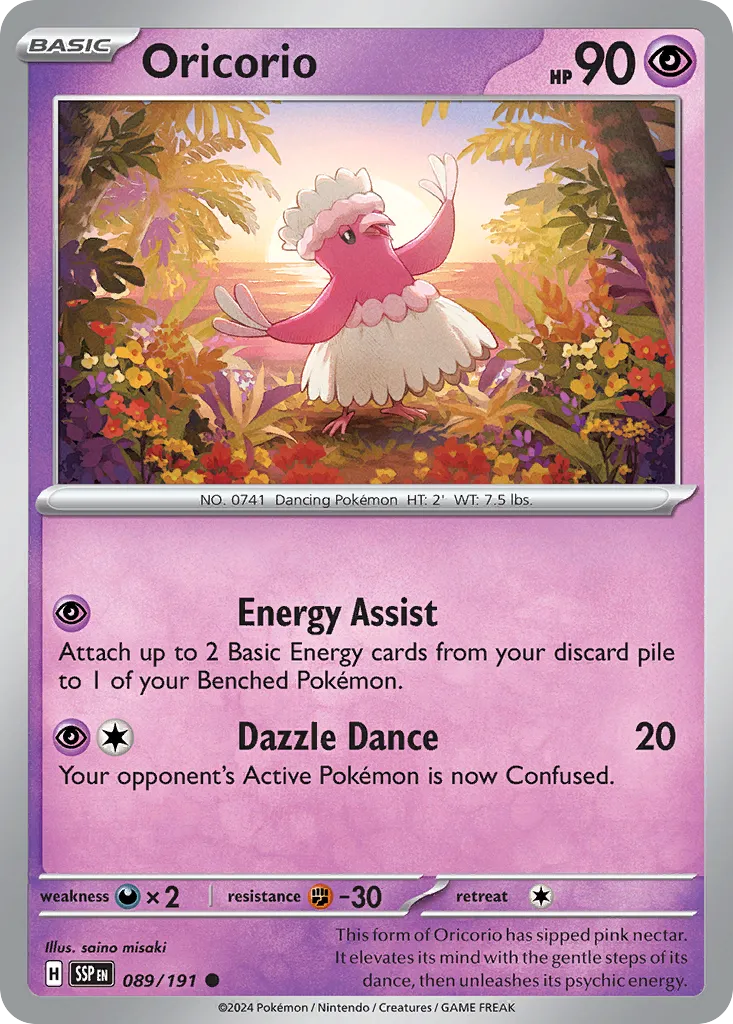 2024 Surging Sparks Oricorio #089/191 Common card image