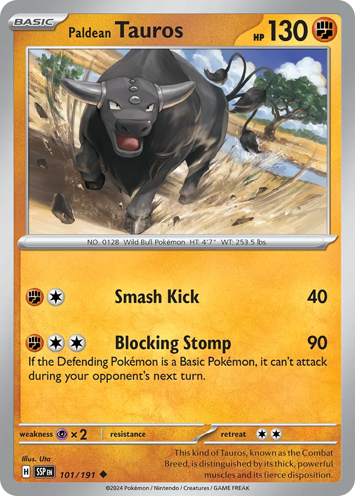 2024 Surging Sparks Paldean Tauros #039/191 Uncommon card image