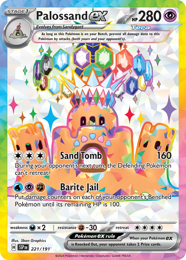 2024 Surging Sparks Palossand ex #091/191 Double Rare card image