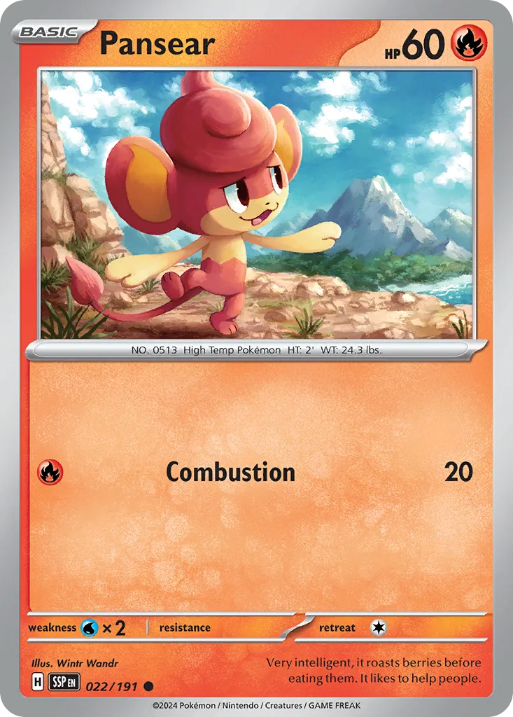 2024 Surging Sparks Pansear #022/191 Common card image