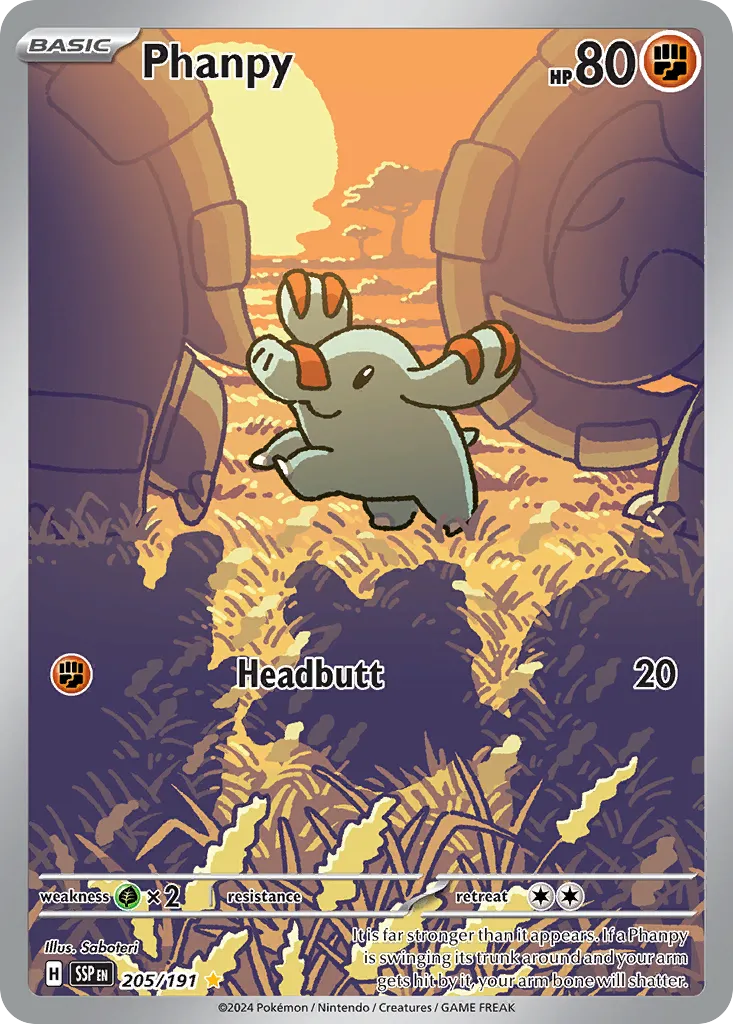 2024 Surging Sparks Phanpy #205/191 Illustration Rare card image