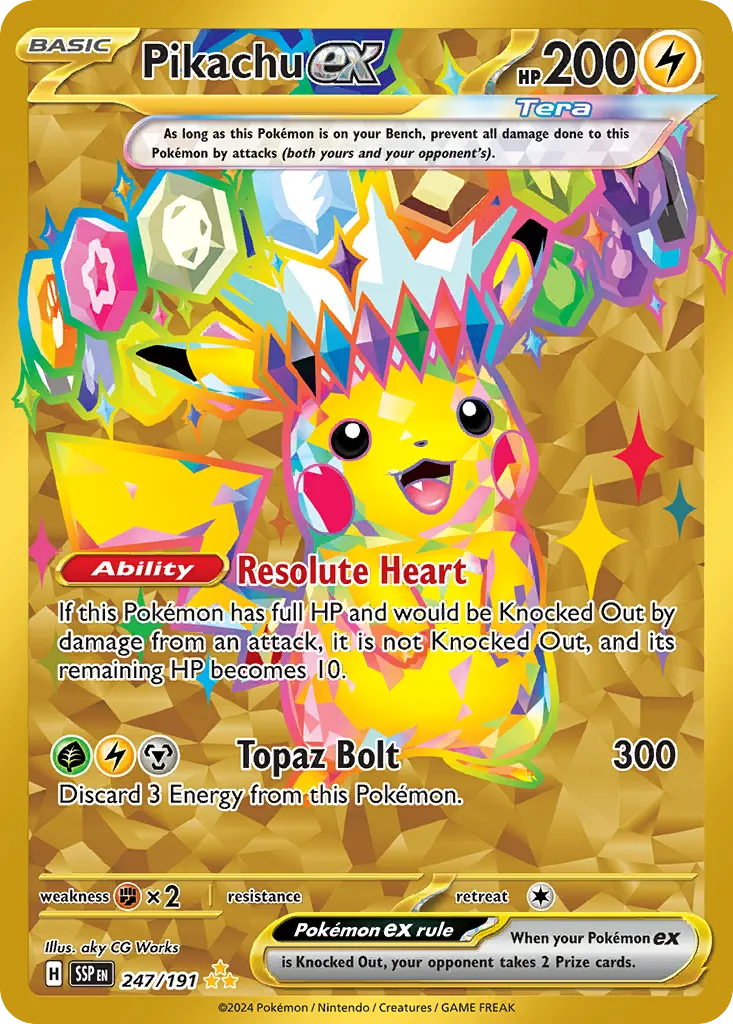 2024 Surging Sparks Pikachu ex #247/191 Hyper Rare card image