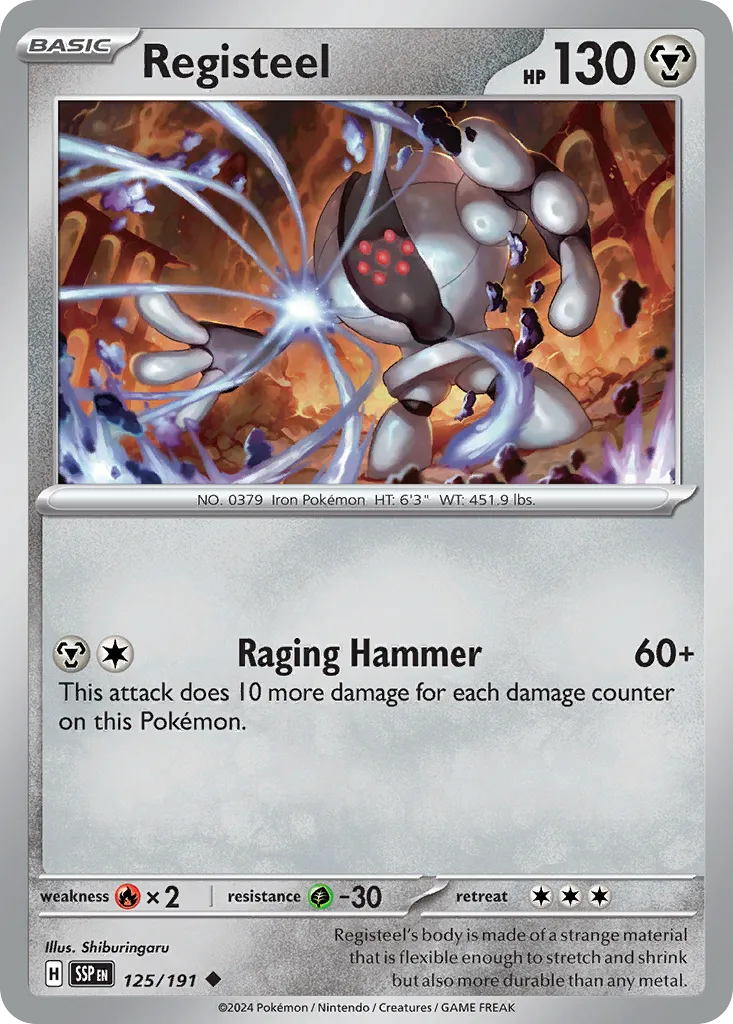 2024 Surging Sparks Registeel #125/191 Uncommon card image