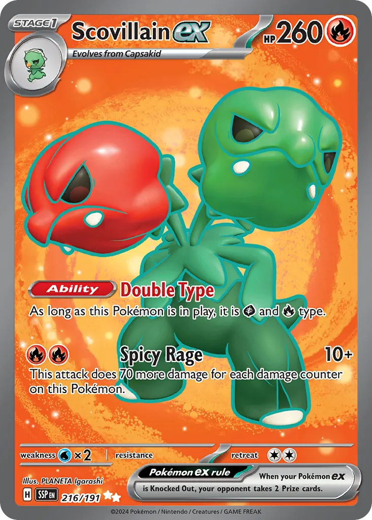 2024 Surging Sparks Scovillain ex #037/191 Double Rare card image