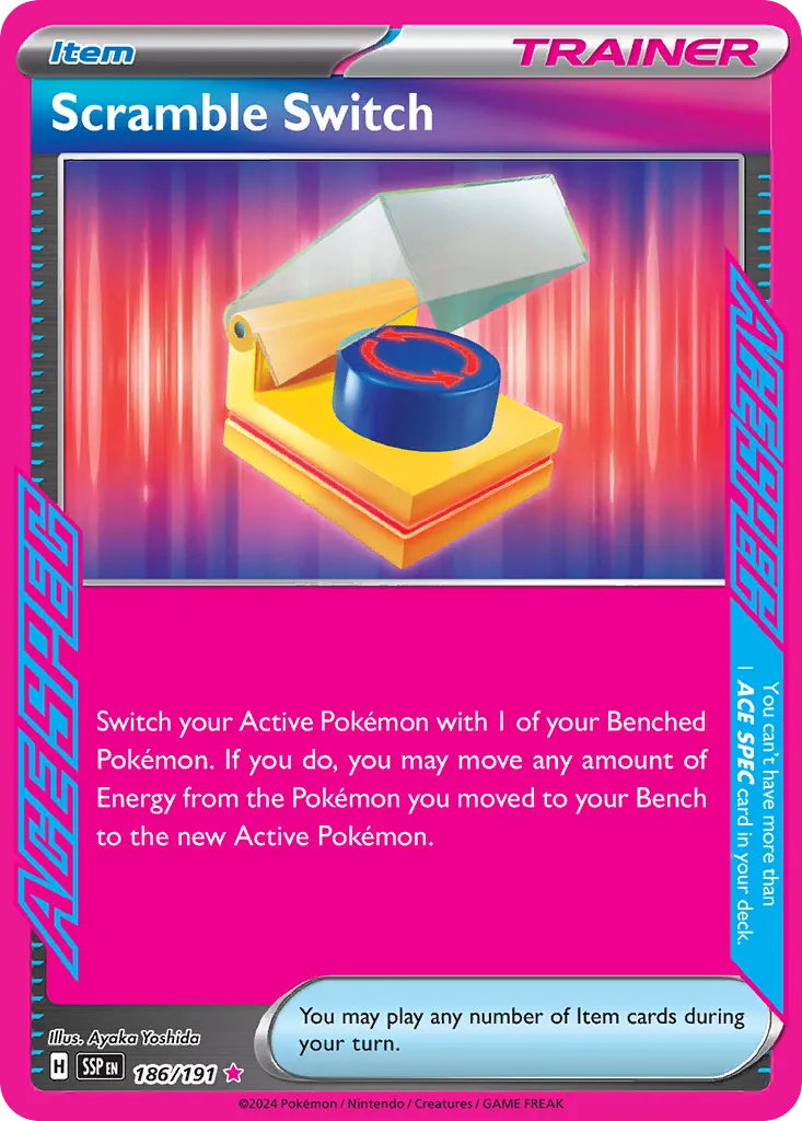 2024 Surging Sparks Scramble Switch #186/191 ACE SPEC Rare card image
