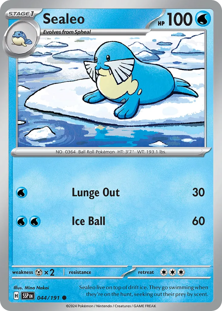 2024 Surging Sparks Sealeo Common #044/191 Common card image