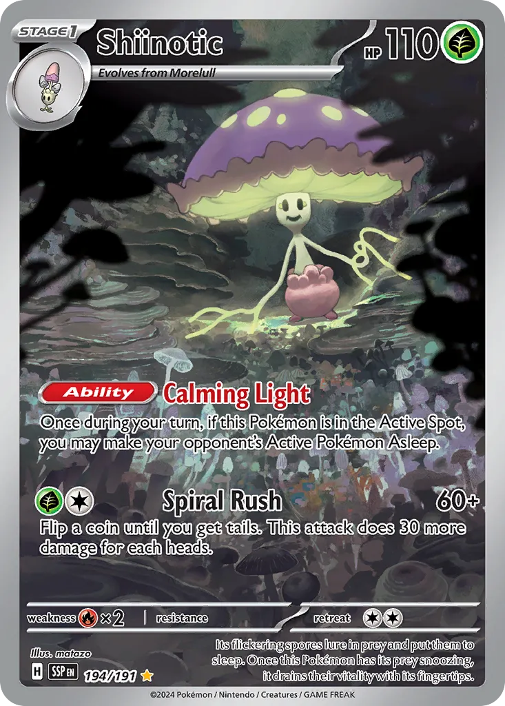 2024 Surging Sparks Shiinotic #009/191 Uncommon card image