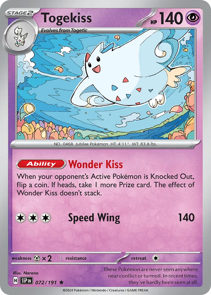 2024 Surging Sparks Togekiss #072/191 Rare card image
