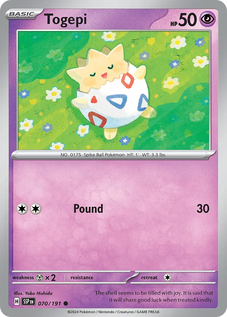 2024 Surging Sparks Togepi Common #070/191 Common card image