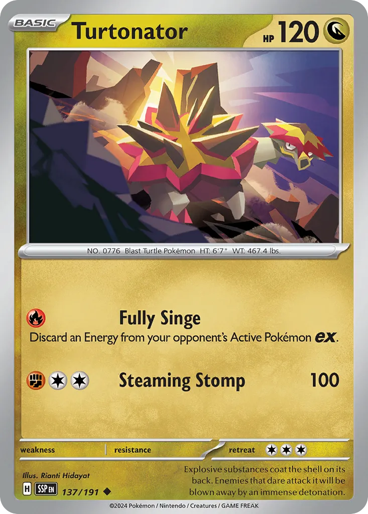 2024 Surging Sparks Turtonator #137/191 Uncommon card image