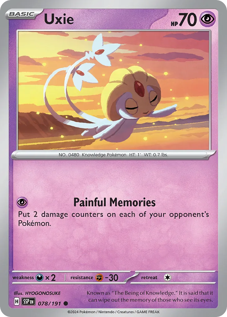 2024 Surging Sparks Uxie Common #078/191 Common card image