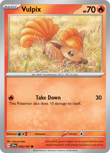 2024 Surging Sparks Vulpix Common #016/191 Common card image