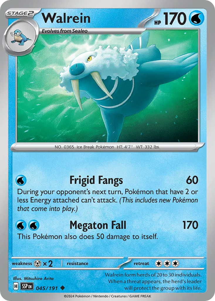2024 Surging Sparks Walrein #045/191 Uncommon card image