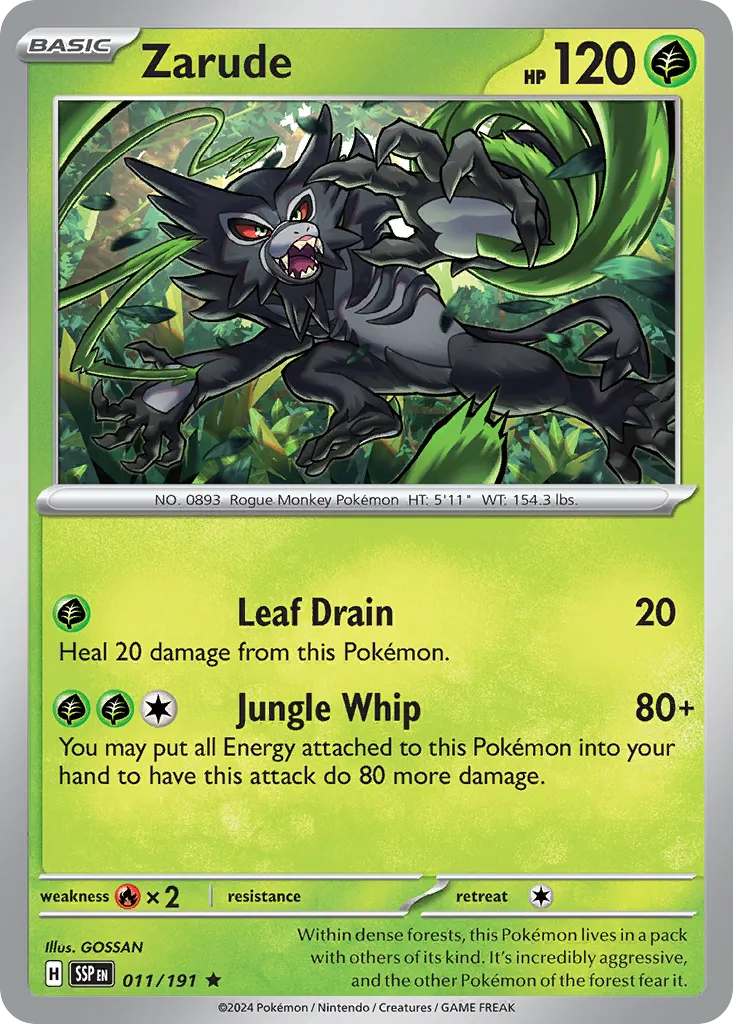 2024 Surging Sparks Zarude #011/191 Rare card image