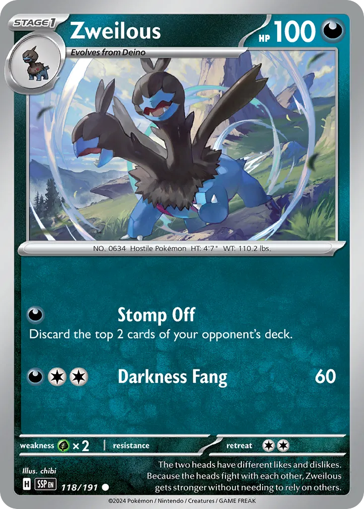 2024 Surging Sparks Zweilous #118/191 Common card image