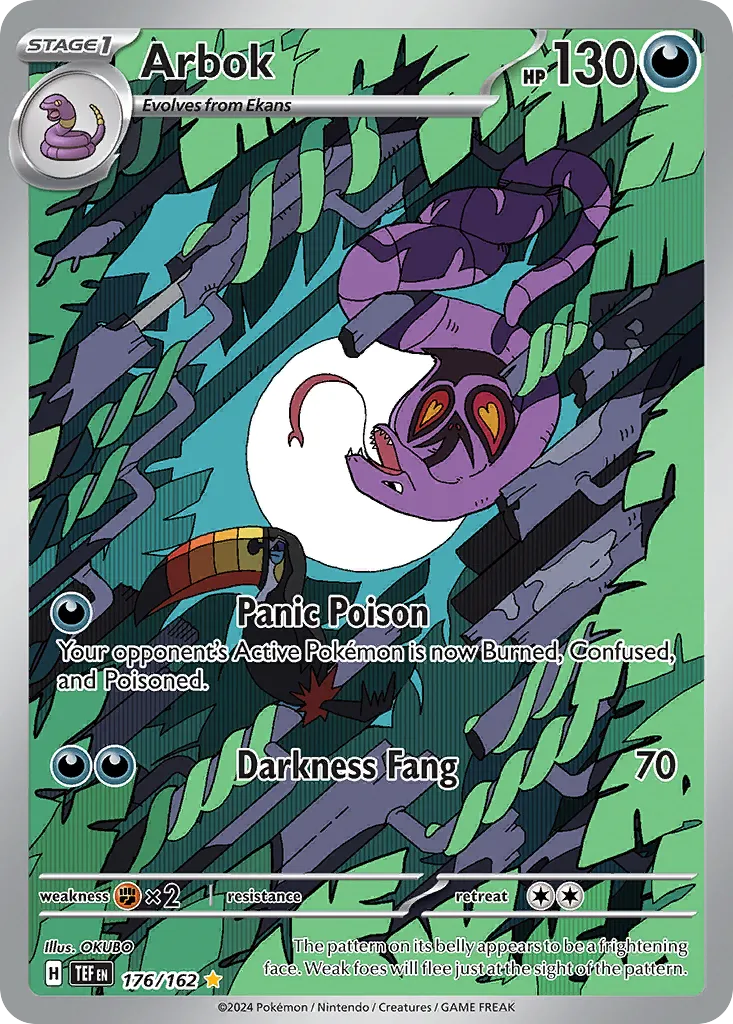 2024 Temporal Forces Arbok #176/162 Illustration Rare card image